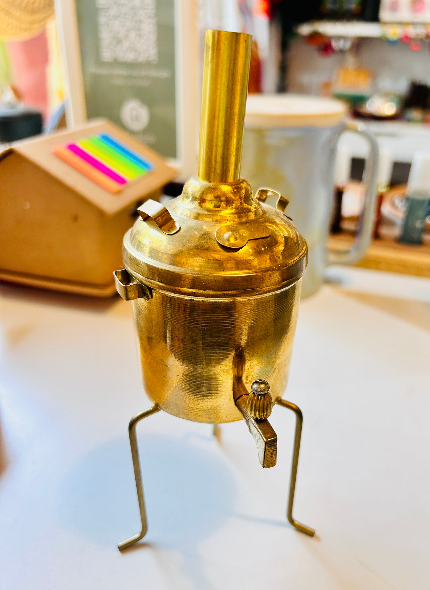 Brass Water Heater (Bumba with Stand) Miniature