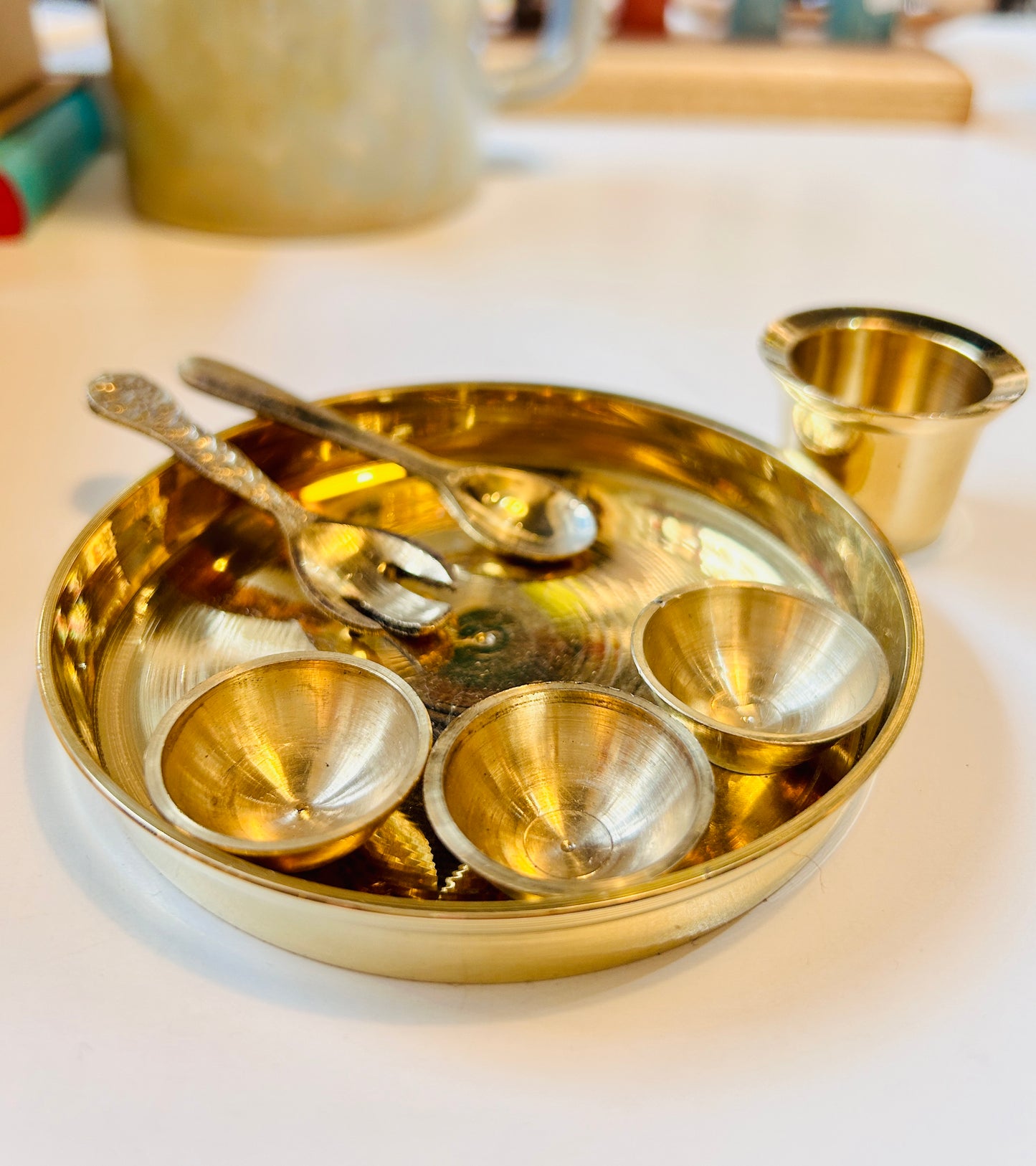 Brass Plate (Thali) Miniature set of 7 items