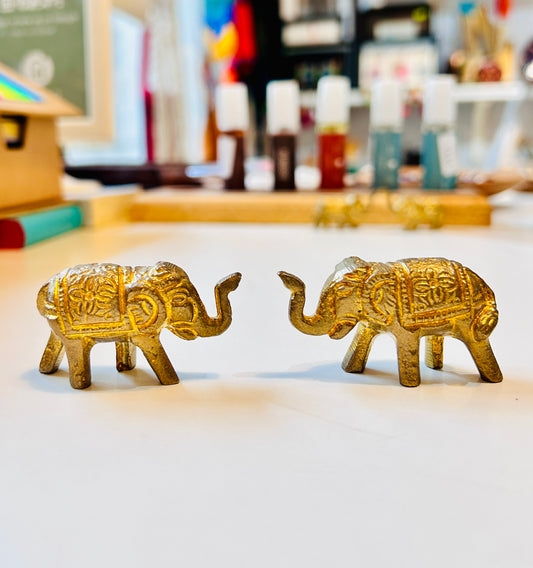 Éléphant en laiton (lot de 2) - Moyen