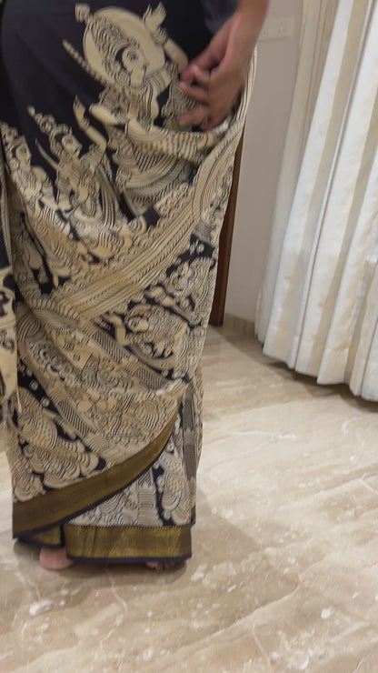 Kalmkari Chanderi Silk Saree